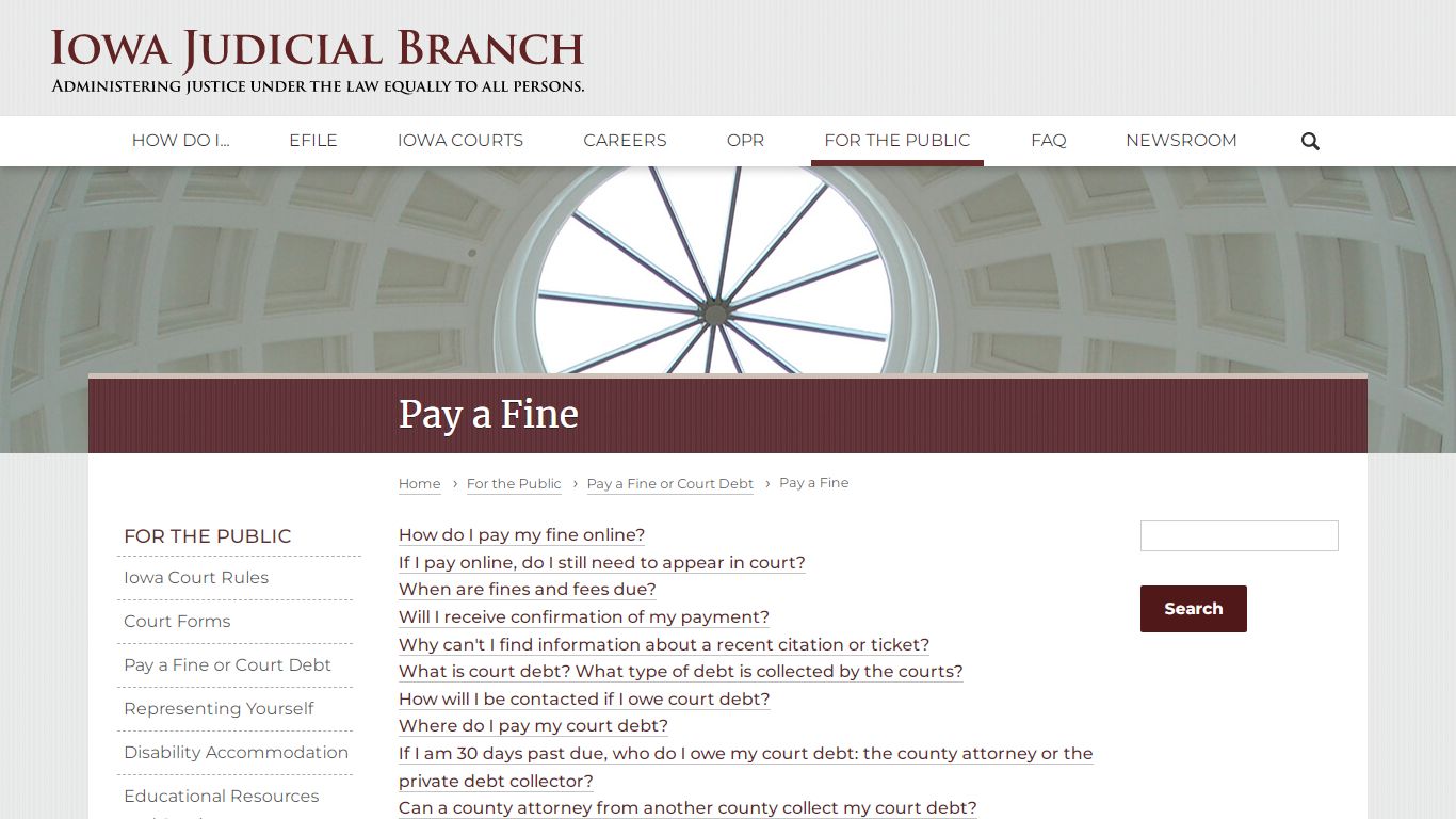 Pay a Fine | Pay a Fine | Iowa Judicial Branch